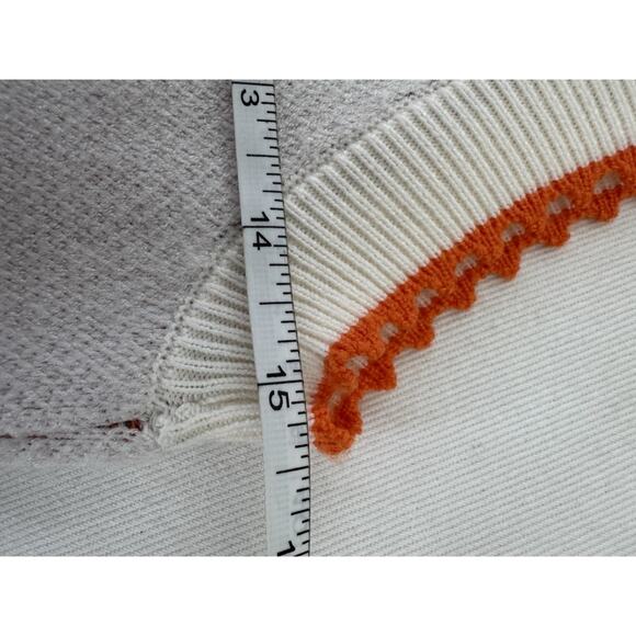 NWOT Vintage Sweater Vest Orange Print Pullover Hipster - Picture 4 of 5